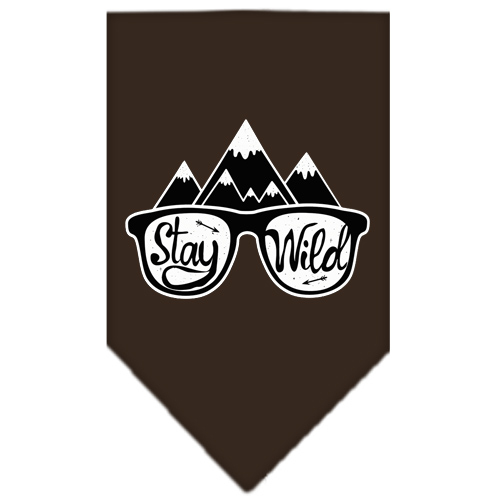 Stay Wild Screen Print Bandana Cocoa Small